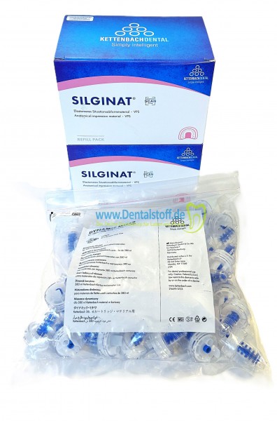 Kettenbach Silginat Großkartusche 4x 380ml 14713 (Doppelpack) + 45 Dynamische Mischaknülen blau - (a